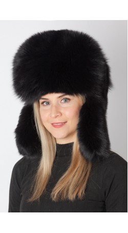 Black fox fur hat – Russian style